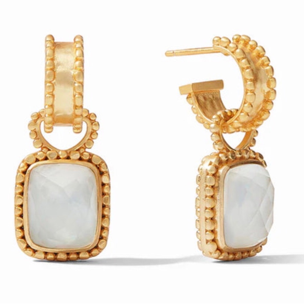 Julie Vos Marbella 3 in 1 hoop and charm earrings